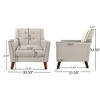 Mid-Century Modern Armchair with Tufted Waffle Stitch, Rubber Legs, and Engineered Wood Frame with Warm Finish - 4 of 4