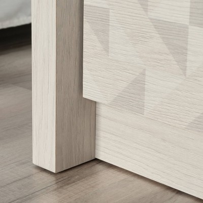 Glacier Oak 1-Drawer Nightstand with Geometric Pattern