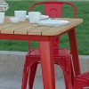 Emma and Oliver Indoor/Outdoor Dining Table, 31.5" Square All Weather Poly Resin Top with Steel Base - 4 of 4