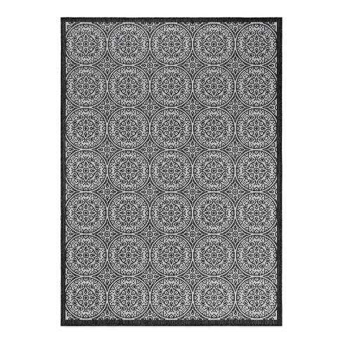 World Rug Gallery Transitional Floral Circles Textured Flat Weave Indoor/Outdoor Area Rug - image 1 of 4