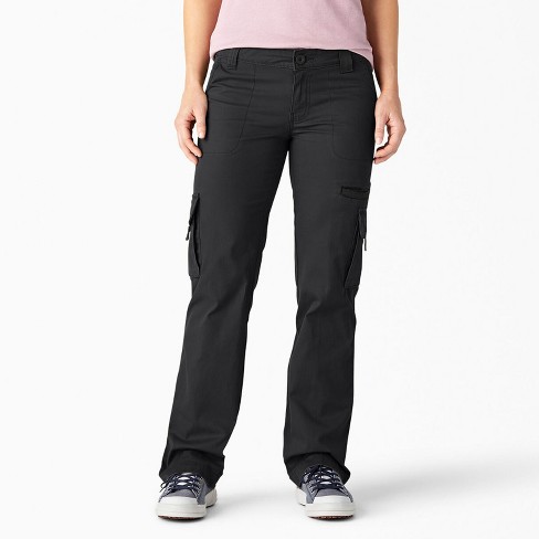 Dickies Women's Relaxed Fit Straight Leg Cargo Pants, Rinsed Black (rbk),  16rg : Target