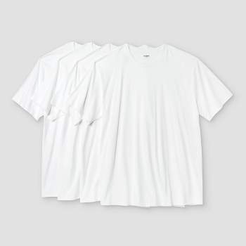 Hanes Ultimate Tall Man Cotton Crewneck T-Shirt Pack - White, 4 pk