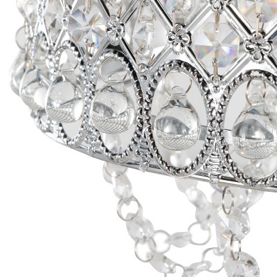 Polished Chrome Crystal Droplets 60" Chandelier Floor Lamp