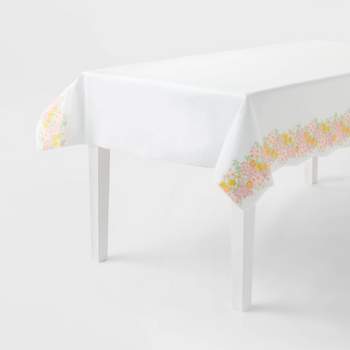 Blushing Blooms Floral Print Rectangular Table Cover - Spritz™