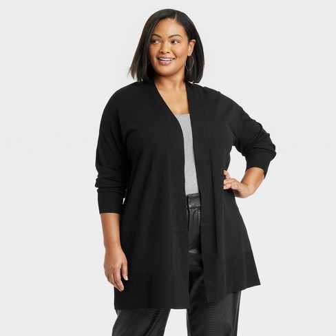 Women's Light Weight Cardigan - Ava & Viv™ Black Xxl : Target