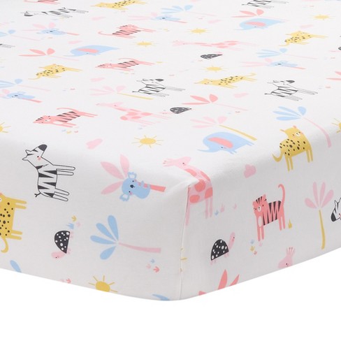 Lambs Ivy Snuggle Jungle Pastel Safari Cotton Jersey Baby Fitted Crib Sheet Target