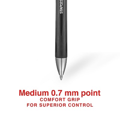 Staples Sonix Retractable Gelink Pens Medium Point Black Dozen (13561