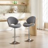 Adjustable Bar Stools Set of 2 with Back and Footrest, Counter Height Bar Chairs with Swivel Function for Kitchen, Bar, or Dining - 2 of 4