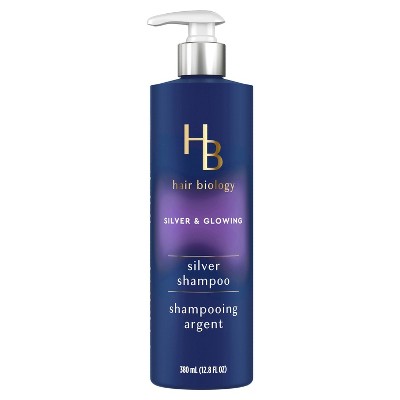 Hair Biology Purple Violet Silver Shampoo For Gray or Blonde Brassy Color Treated Hair, Fights Brassiness and Replenishes - 12.8 fl oz