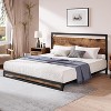 Storage Bed Frame: Industrial Wood Headboard & Footboard - 6" Under Bed Clearance, No Box Spring Needed, Easy Assembly, Rustic Brown - 3 of 4