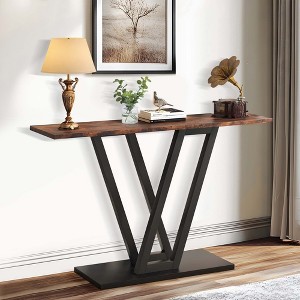Kumasinova 43.31 Inch Console Table,Industrial Entryway Table with Metal Base for Living Room,Hallway,Entryway,Brown - 1 of 4