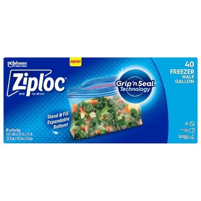 Ziploc Freezer Half Gallon Bags - 40ct