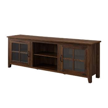 Flash Furniture Wyatt - Mueble de TV alto moderno de 60 pulgadas, gabinete  de consola blanco, parte superior de roble rústico, estante central