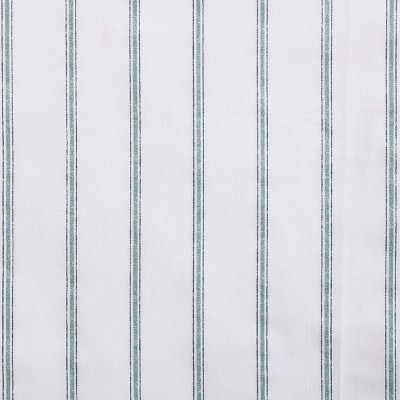 Green Striped Cotton King Duvet Cover Set