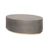 HomeRoots 28" Gray And Brass Concrete And Brass Oval Coffee Table - 4 of 4
