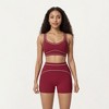 Anna-Kaci Active Women's Sports Bra with Scoop Neck, Wide Straps, and Contrast Stitch Detailing for Medium Support - 2 of 4