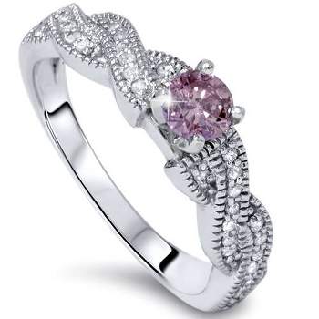 Pompeii3 3/8ct Pink Diamond Infinity Vintage Engagement Ring 14K White Gold