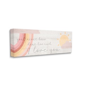 Stupell Industries How Much I Love You Phrase Pink Rainbow - 1 of 4