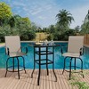 Outdoor Swivel Bar Stools Set of 2, High Back and Armrest Patio Chairs, All Weather Modern Bar Set for Outside, Beach, Lawn, Poolside and Garden - 3 of 4