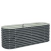 vidaXL Garden Raised Bed Grey Galvanized Steel 157.5 x 31.5 x 31.9 in - 2 of 4