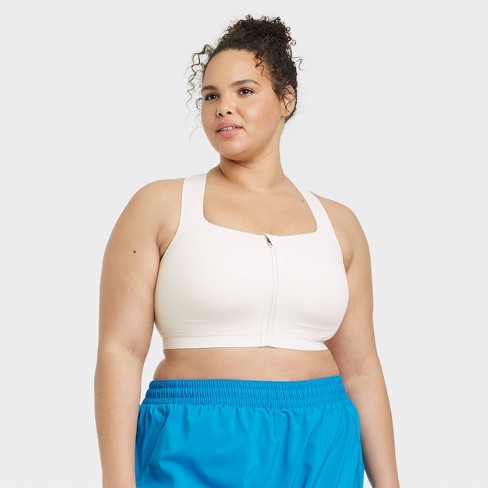 Women's Sculpt High Support Zip-Front Sports Bra - All In Motion™ Cream 40D