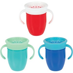 Nuby 5oz 2 Handle 360 Cup - Boy - 3pk - 1 of 4