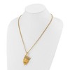 Chisel Stainless Steel Yellow IP-plated with Cubic Zirconia Crown Lion Pendant on a 22" Plus a 1.75" Ext. Curb Chain Necklace - 3 of 4