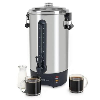 HomeCraft 100-Cup Stainless Steel Coffee Urn with Dripless Faucet