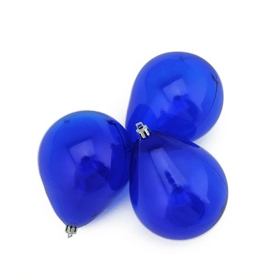 Northlight 3ct Transparent Teardrop Shatterproof Christmas Ornament Set 4.75" - Blue