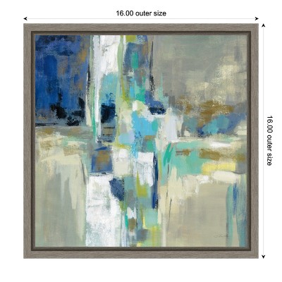 Abstract Blue and Green Canvas Wall Art Print