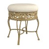 18.5" Villa III Upholstered Backless Metal Vanity Stool Beige - Hillsdale Furniture: Round Padded Seat, Makeup Bench - 2 of 4