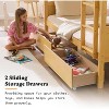 AMERLIFE Twin Over Twin Bunk Bed with Storage Drawers, Solid Rubberwood Convertible Loft Bed Frame with Ladders, Detachable Bed for Kids - 4 of 4