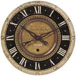 Uttermost Auguste Verdier Black Gold 27" Wide Round Wall Clock
