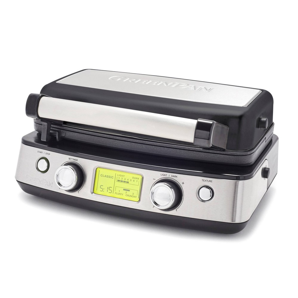 GreenPan Elite Ceramic Nonstick 2 Square Waffle Maker - Black