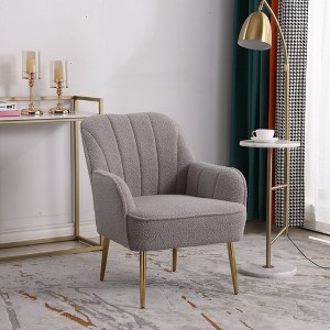Modern Accent Chair, Upholstered Comfy Reading Armchair, Single Seat Sofa Chair With High Backrest, Lounge Chair for Living Room Bedroom Balcony - 1 of 4