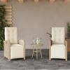 vidaXL 3 Piece Bistro Set with Cushions Beige Poly Rattan - 3 of 4