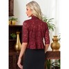 Allegra K Women's Evening Wedding Half Sleeve Ruffle Hem Elegant Lace Cardigan - 3 of 4