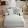 Oversized Corduroy Modern Armless Chaise Lounge Chair with No Assembly Required and Comfy Sleeper Function - 3 of 4