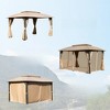 VisioGear Outdoor Gazebo with Double Roofs, Gazebo Canopy Tent for Deck Backyard Garden, Brown, 168"*120"*105.6" - 3 of 4
