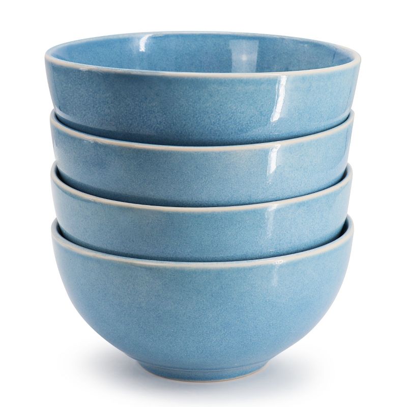 Meritage Sussex 4 Piece 6 Inch Reactive Glaze Stoneware Cereal Bowl Set in Blue, 2 of 7