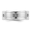 Black Bow Jewelry 8mm Cobalt & CZ Beveled Edge & Grooved Standard Fit Band - 4 of 4