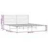 vidaXL Elegant White Metal Bed Frame with Headboard- Sturdy Steel Construction - 3 of 4