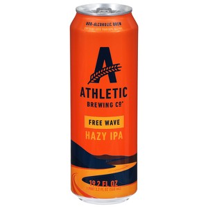 Athletic Brewing Free Wave Hazy Non-Alcoholic Beer - 19.2 fl oz Can - 1 of 4