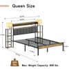 LOVMOR Full Queen King Size Platform Bed Frame with LED Lights, Charging Station, No Box Spring Needed, Easy Assemble - 2 of 4