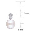 EVERLY JEWELRY | 10K Gold Freshwater Pearl Gemstone and Diamond Accent Drop Earrings - Multiple Metal Color Options. - 3 of 4