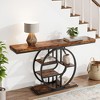 Console Table for Entryway, Storage Shelves, 5-Tier Narrow Accent Table with Circle Storage Shelves for Living Room, Hallway, o-Shaped Metal Frame - 3 of 4