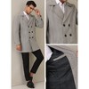 Lars Amadeus Men's Herringbone Printed Notched Double Breasted Pea Coats - 4 of 4