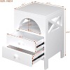 White Nightstand with Drawers, Nightstand with USB Ports + LED Light, End Table with Charging Station- for Bedroom Living Room Sofa Office - 3 of 4