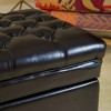 CAVINAS Rectangular Bonded Leather Storage Ottoman Bench,Upholstered Ottoman with Tufted Top for Living Room,Bedroom,Ivory/Espresso - 4 of 4
