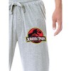 Jurassic Park Mens' Dinosaur Film Movie Title Logo Sleep Pajama Pants Grey - 2 of 3